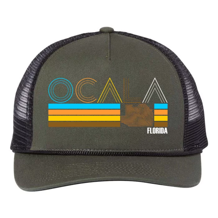 Ocala Florida Retro Retro Rope Trucker Hat Cap