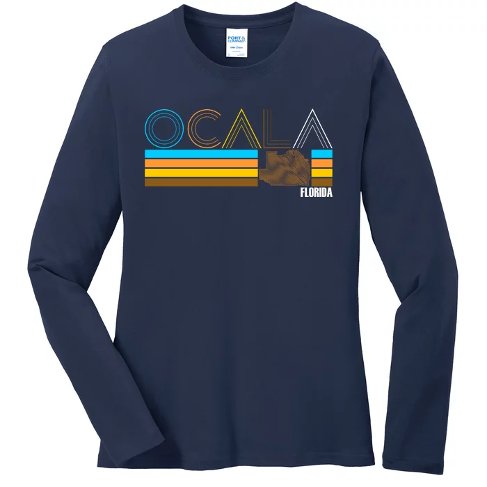 Ocala Florida Retro Ladies Long Sleeve Shirt