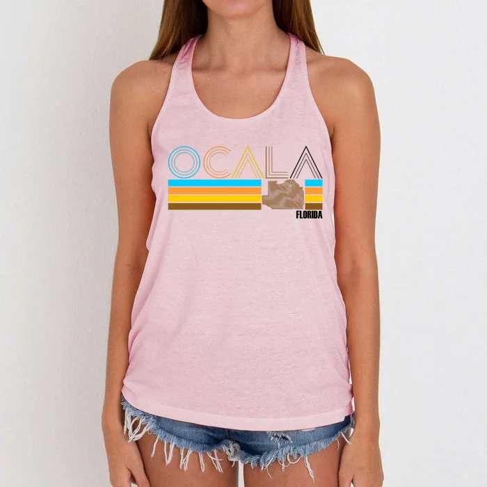 Ocala Florida Retro Women's Knotted Racerback Tank