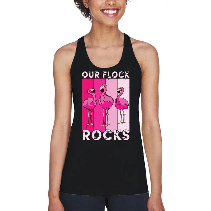 Our Flock Rocks For Man Woman Women's Racerback Tank