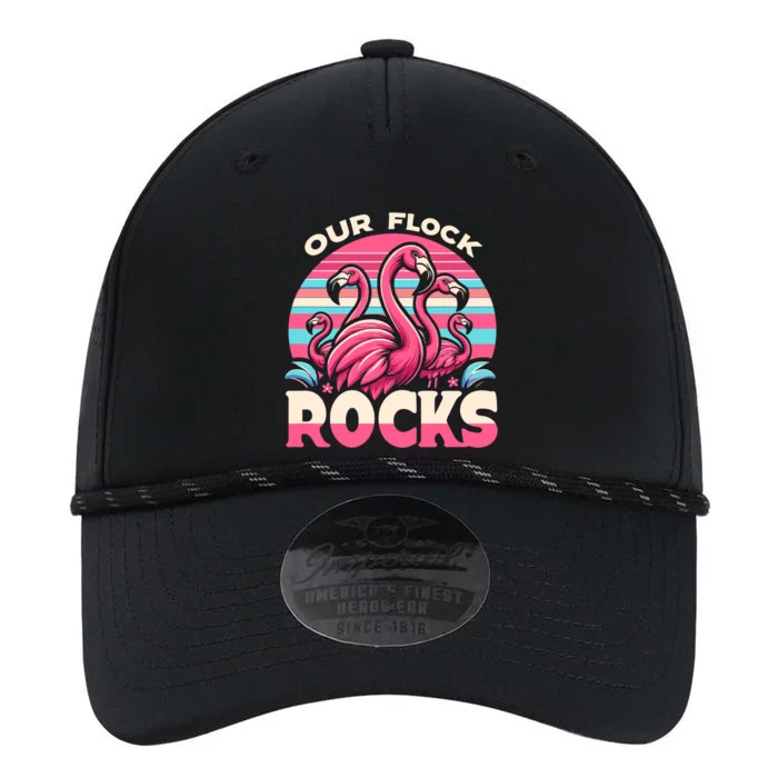 Our Flock Rocks Flamingos Lover Family Vacation Gift Performance The Dyno Cap