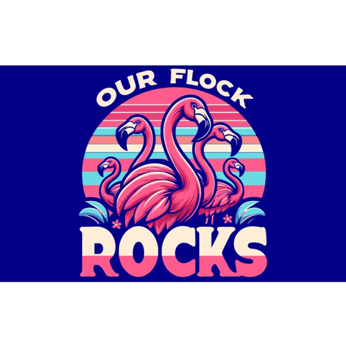 Our Flock Rocks Flamingos Lover Family Vacation Gift Bumper Sticker