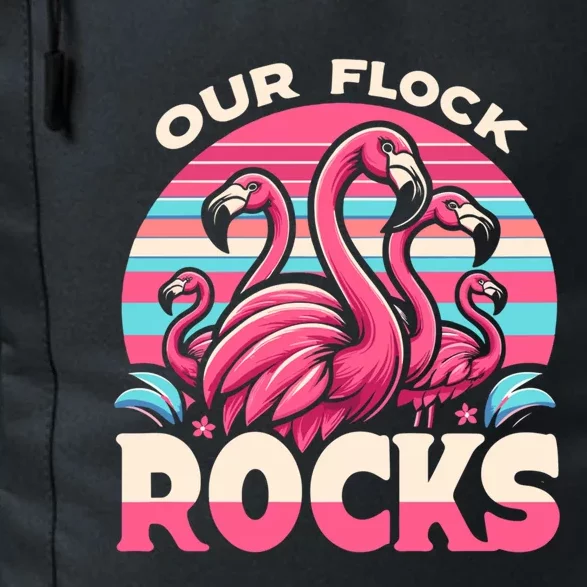 Our Flock Rocks Flamingos Lover Family Vacation Gift Daily Commute Backpack