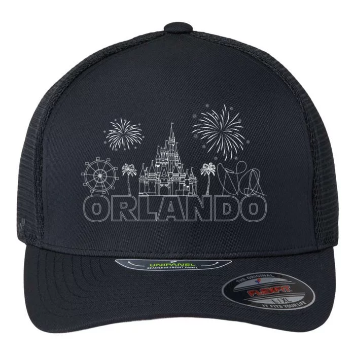 Orlando Florida Retroactive Skyline Flexfit Unipanel Trucker Cap