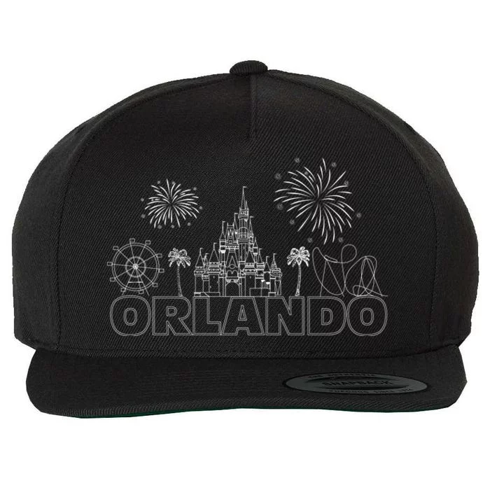 Orlando Florida Retroactive Skyline Wool Snapback Cap