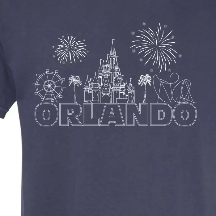 Orlando Florida Retroactive Skyline Garment-Dyed Heavyweight T-Shirt