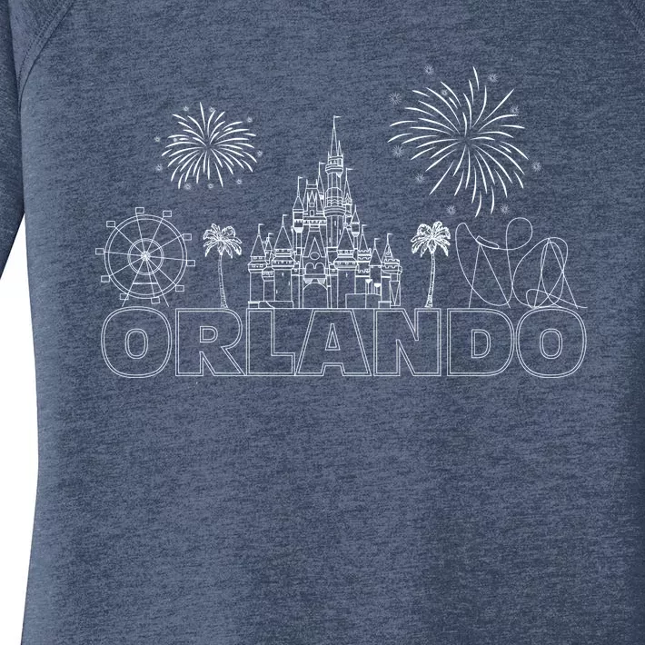 Orlando Florida Retroactive Skyline Women's Perfect Tri Tunic Long Sleeve Shirt