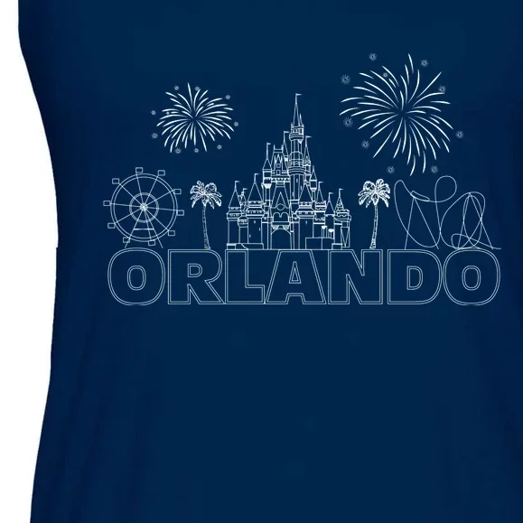 Orlando Florida Retroactive Skyline Ladies Essential Flowy Tank