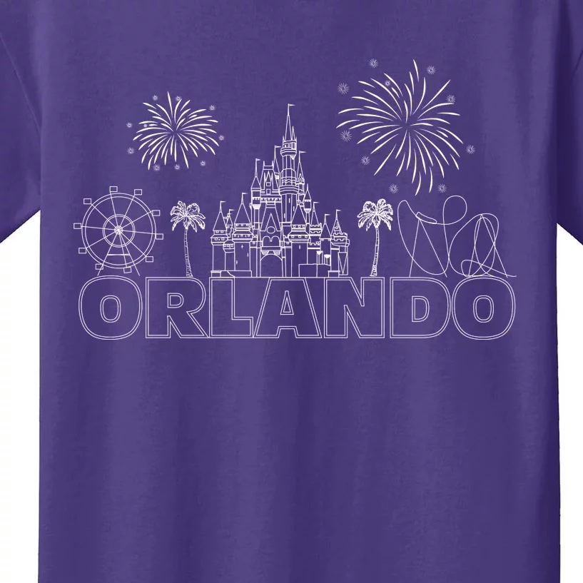 Orlando Florida Retroactive Skyline Kids T-Shirt