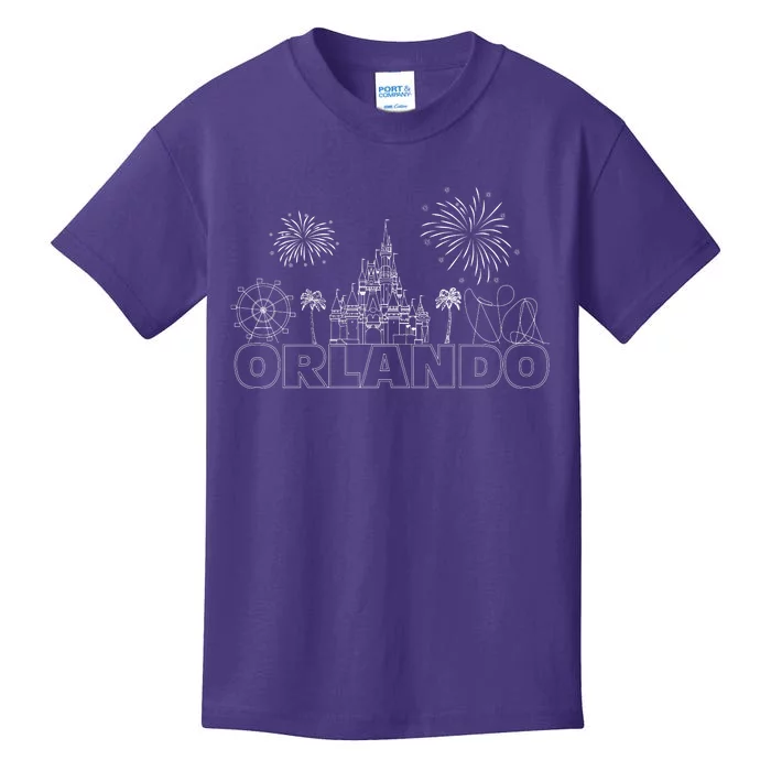 Orlando Florida Retroactive Skyline Kids T-Shirt