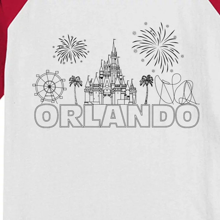 Orlando Florida Retroactive Skyline Kids Colorblock Raglan Jersey