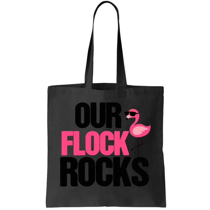 Our Flock Rocks Flamingo Mother's Day Teacher Gift Tote Bag