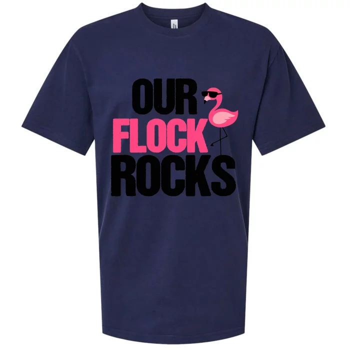 Our Flock Rocks Flamingo Mother's Day Teacher Gift Sueded Cloud Jersey T-Shirt