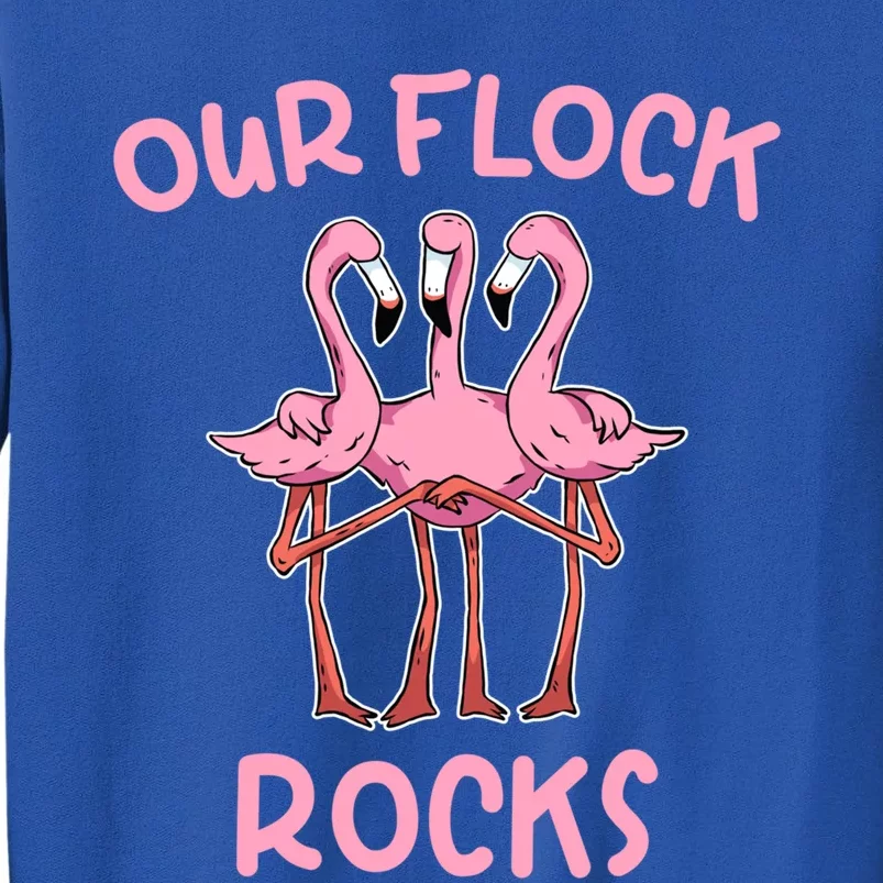 Our Flock Rocks Flamingo Matching Family Vacation Group Gift Sweatshirt