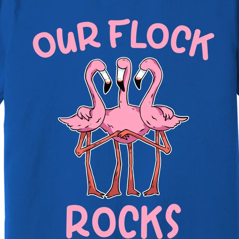 Our Flock Rocks Flamingo Matching Family Vacation Group Gift Premium T-Shirt