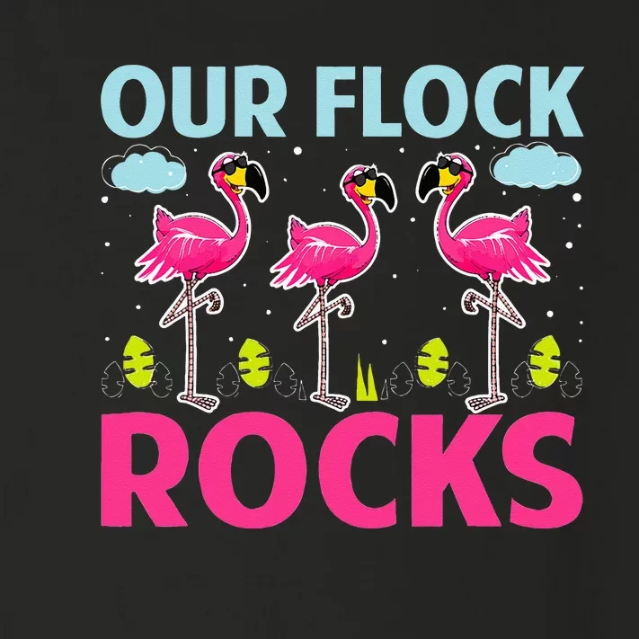 Our Flock Rocks Funny Flamingo Lover Toddler Long Sleeve Shirt