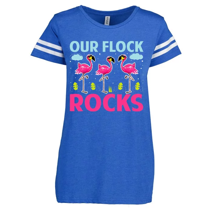 Our Flock Rocks Funny Flamingo Lover Enza Ladies Jersey Football T-Shirt