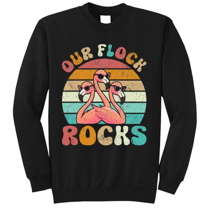 Our Flock Rocks Flamingo Matching Family Tall Sweatshirt