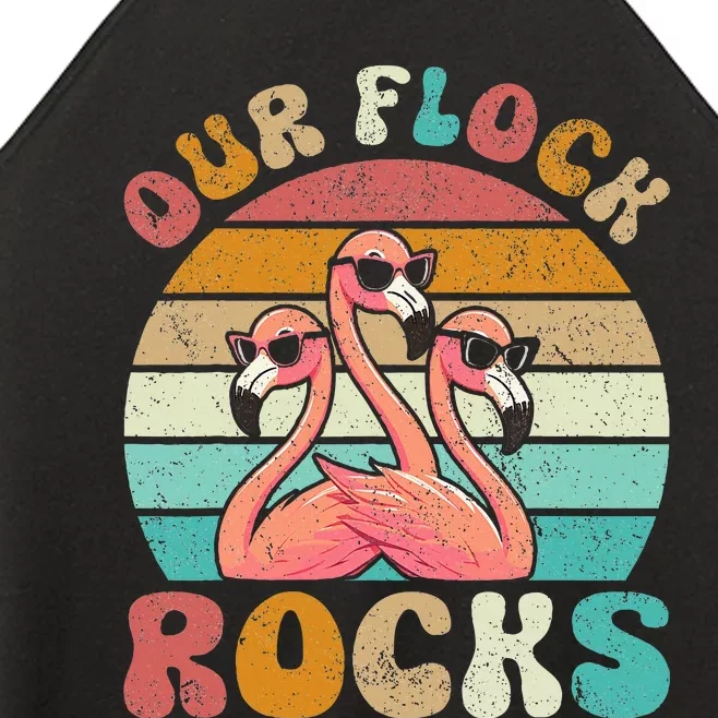 Our Flock Rocks Flamingo Matching Family Women’s Perfect Tri Rocker Tank