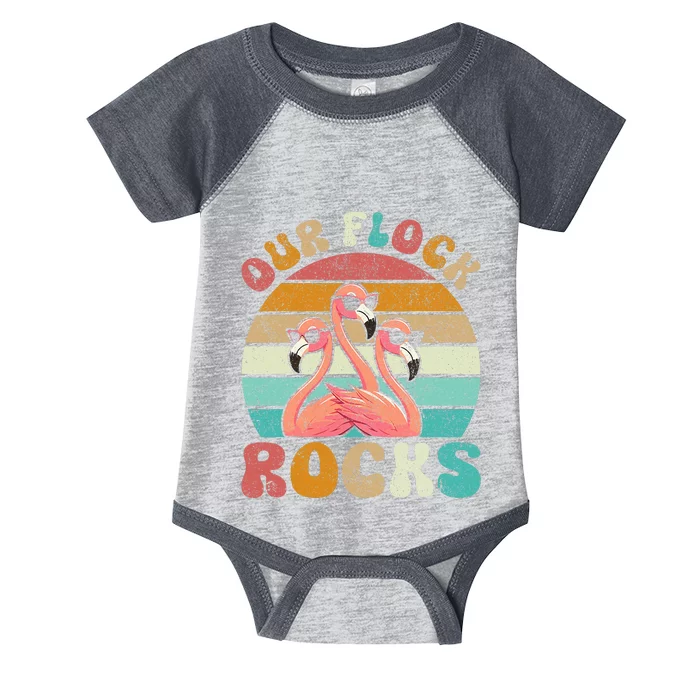 Our Flock Rocks Flamingo Matching Family Infant Baby Jersey Bodysuit