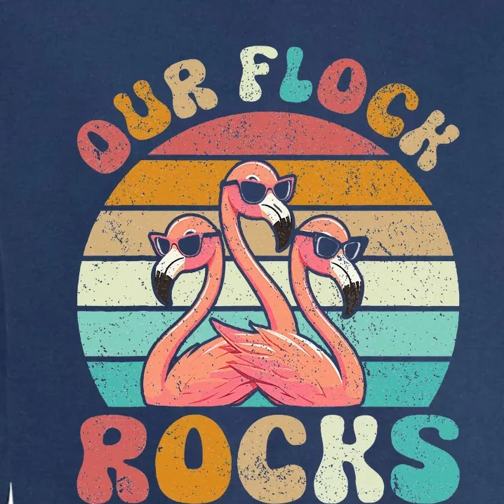 Our Flock Rocks Flamingo Matching Family Garment-Dyed Sweatshirt