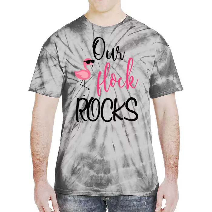 Our Flock Rocks Flamingo Mother's Day Gift Tie-Dye T-Shirt