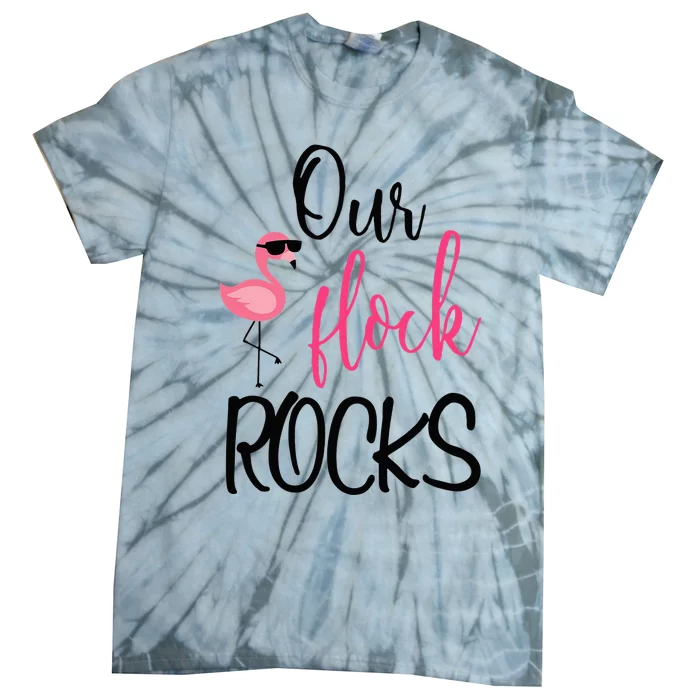 Our Flock Rocks Flamingo Mother's Day Gift Tie-Dye T-Shirt