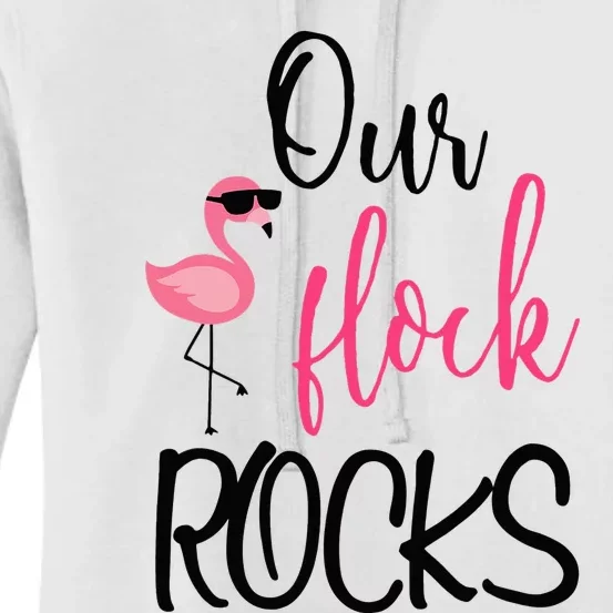 Our Flock Rocks Flamingo Mother's Day Gift Women's Pullover Hoodie