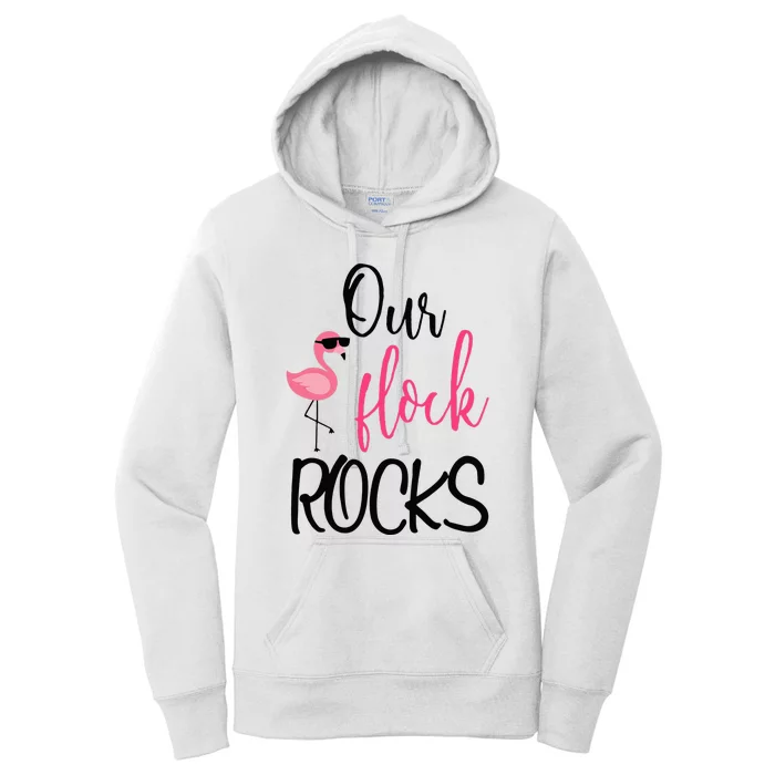 Our Flock Rocks Flamingo Mother's Day Gift Women's Pullover Hoodie