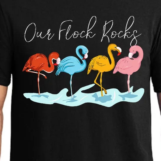 Our Flock Rocks Flamingos Lover Family Pajama Set