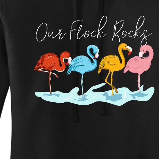 Our Flock Rocks Flamingos Lover Family Women's Pullover Hoodie