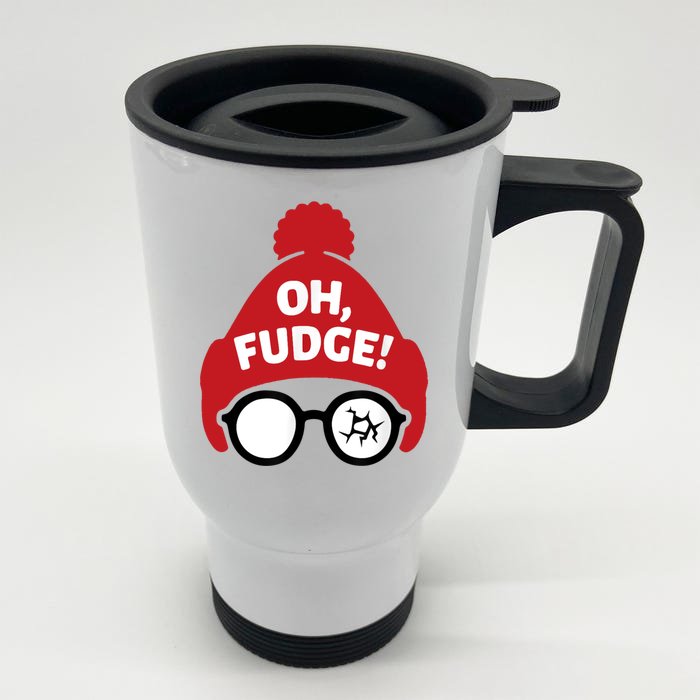 Oh Fudge Santa Hat Christmas Story Family Christmas Front & Back Stainless Steel Travel Mug