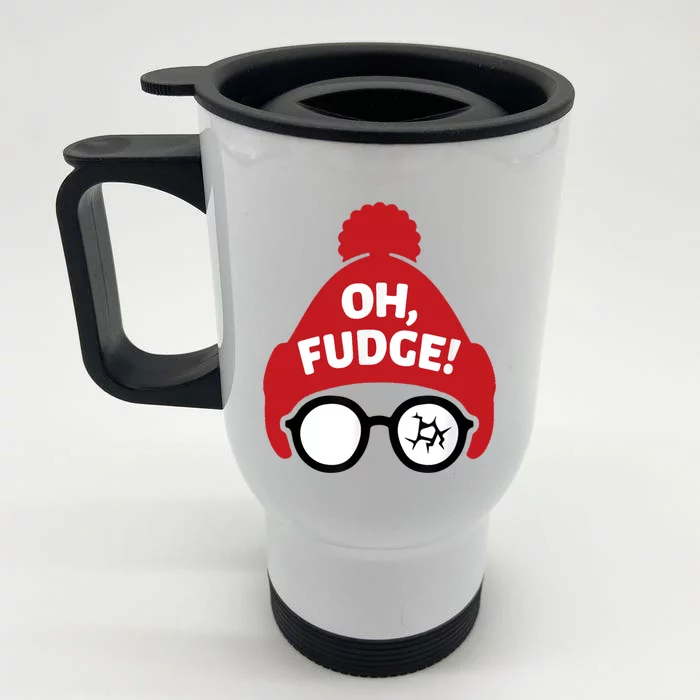 Oh Fudge Santa Hat Christmas Story Family Christmas Front & Back Stainless Steel Travel Mug