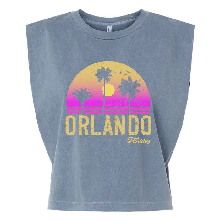 Orlando Florida Sunset Garment-Dyed Women's Muscle Tee