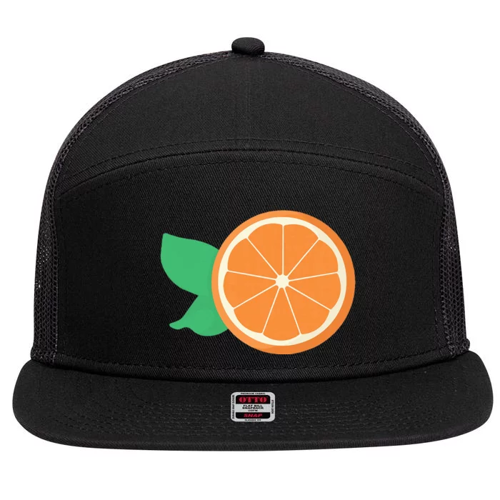 Orange Fruit Slice Fruit Lover 7 Panel Mesh Trucker Snapback Hat