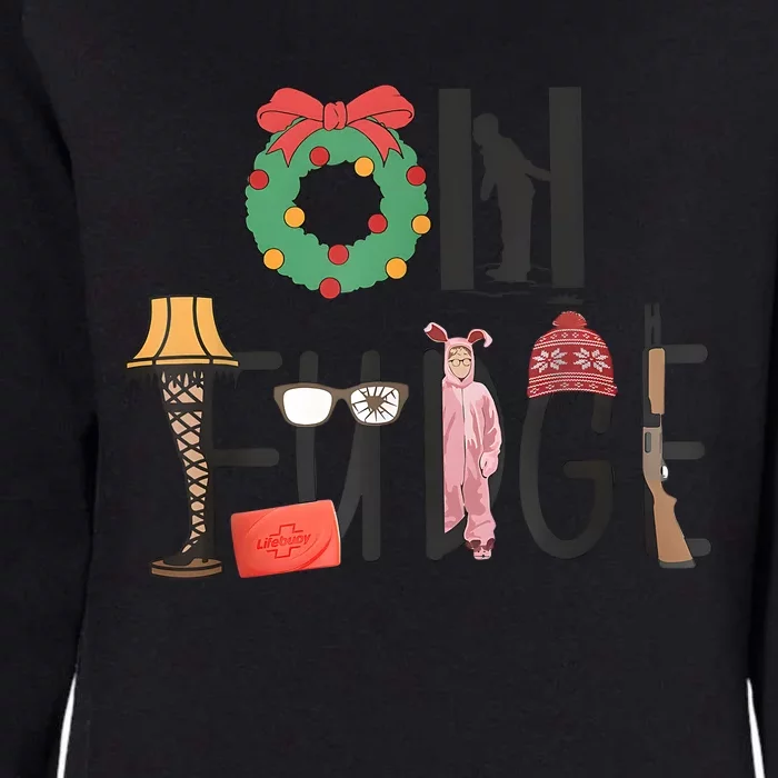 Oh Fudge Santa Hat Christmas Story Family Christmas Kids Womens California Wash Sweatshirt