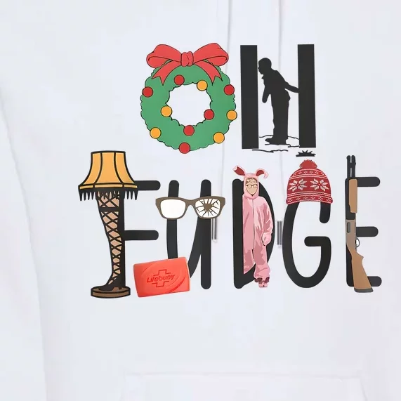 Oh Fudge Santa Hat Christmas Story Family Christmas Kids Premium Hoodie