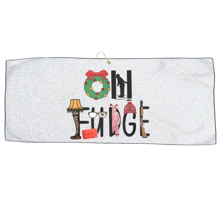 Oh Fudge Santa Hat Christmas Story Family Christmas Kids Large Microfiber Waffle Golf Towel