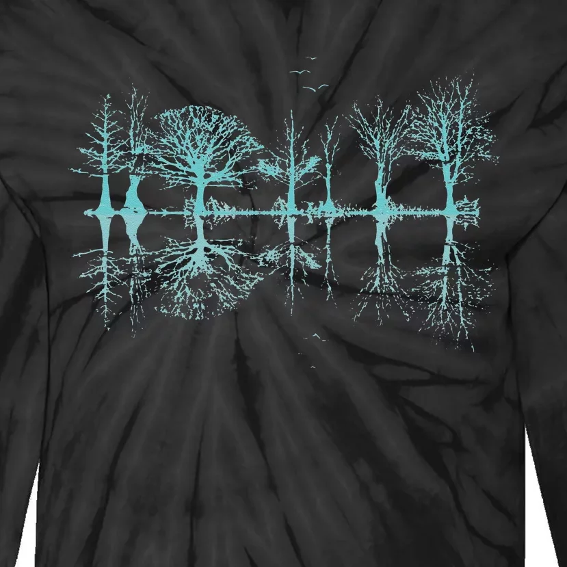 Outdoor Forest Trees Reflection Wildlife Nature Tie-Dye Long Sleeve Shirt