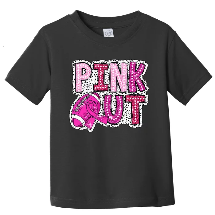 Out Football Tackle Breast Cancer Awareness Dalmatian Toddler T-Shirt