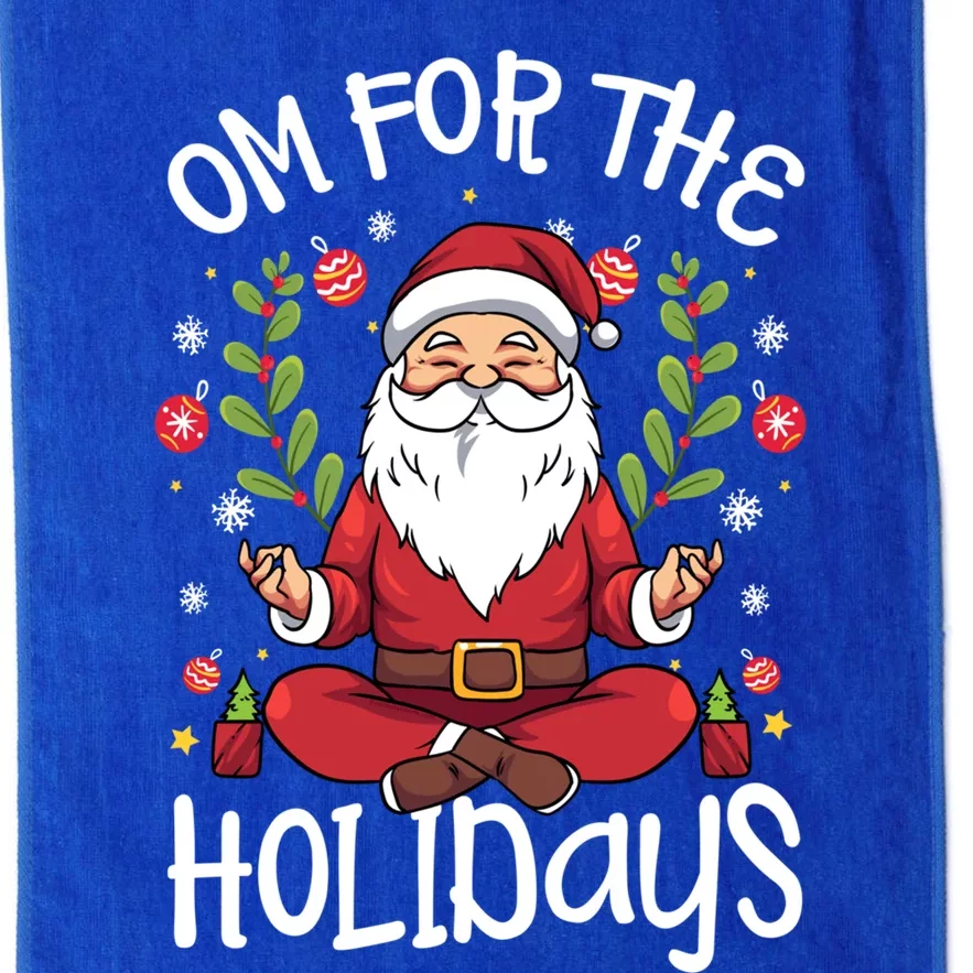 Om For The Holidays Santa In Lotus Pose Santa Yoga Meaningful Gift Platinum Collection Golf Towel