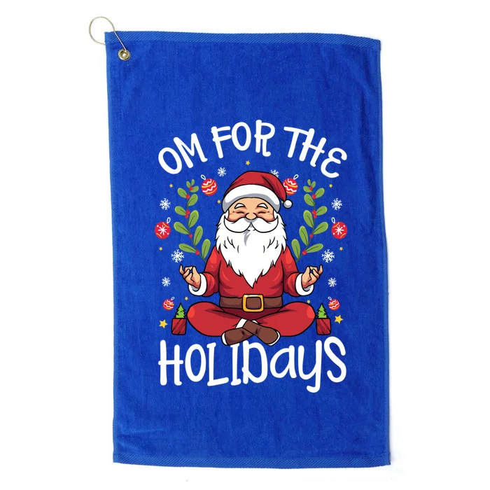 Om For The Holidays Santa In Lotus Pose Santa Yoga Meaningful Gift Platinum Collection Golf Towel