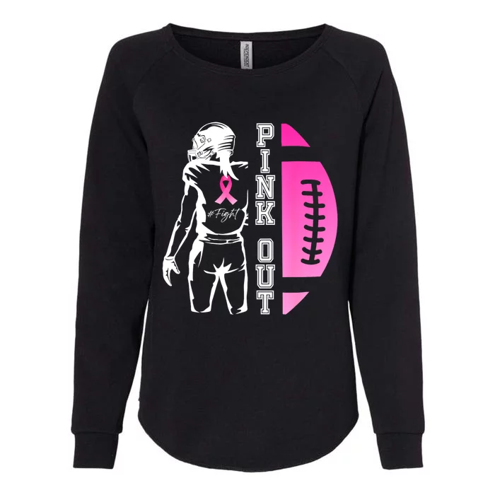 Out Football Team Breast Cancer Awareness Month Womens California Wash Sweatshirt