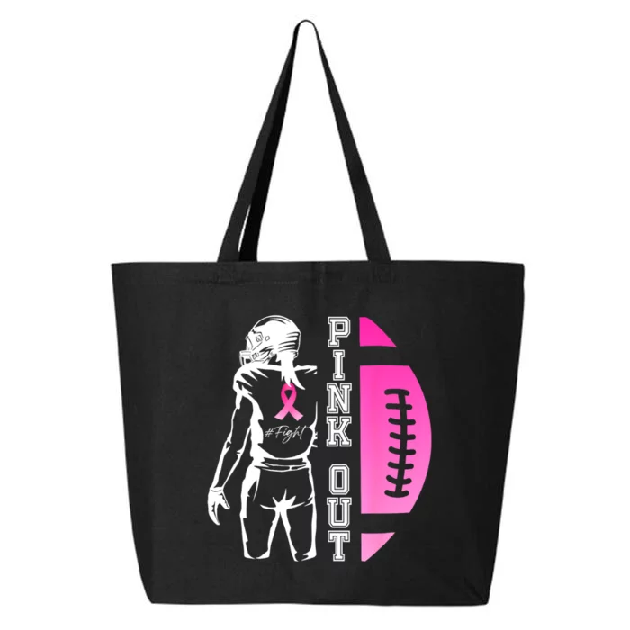 Out Football Team Breast Cancer Awareness Month 25L Jumbo Tote