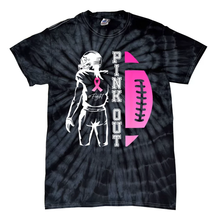 Out Football Team Breast Cancer Awareness Month Tie-Dye T-Shirt