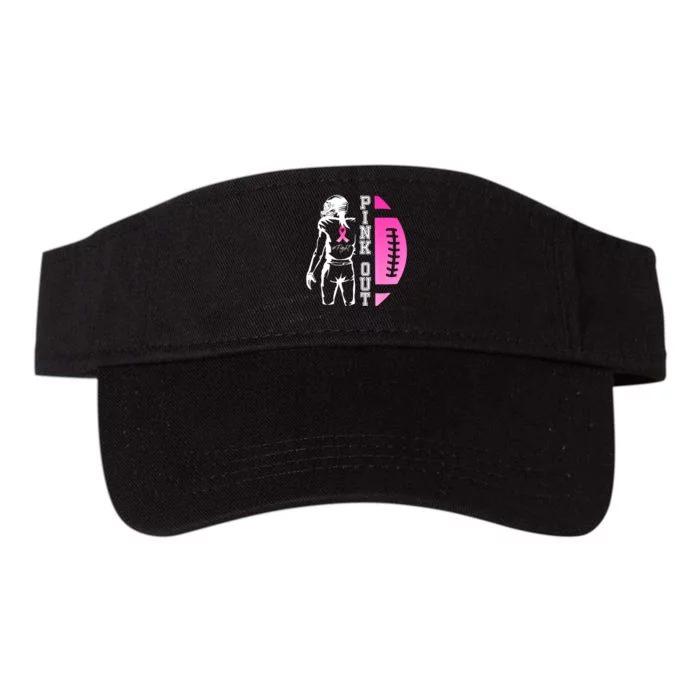 Out Football Team Breast Cancer Awareness Month Valucap Bio-Washed Visor