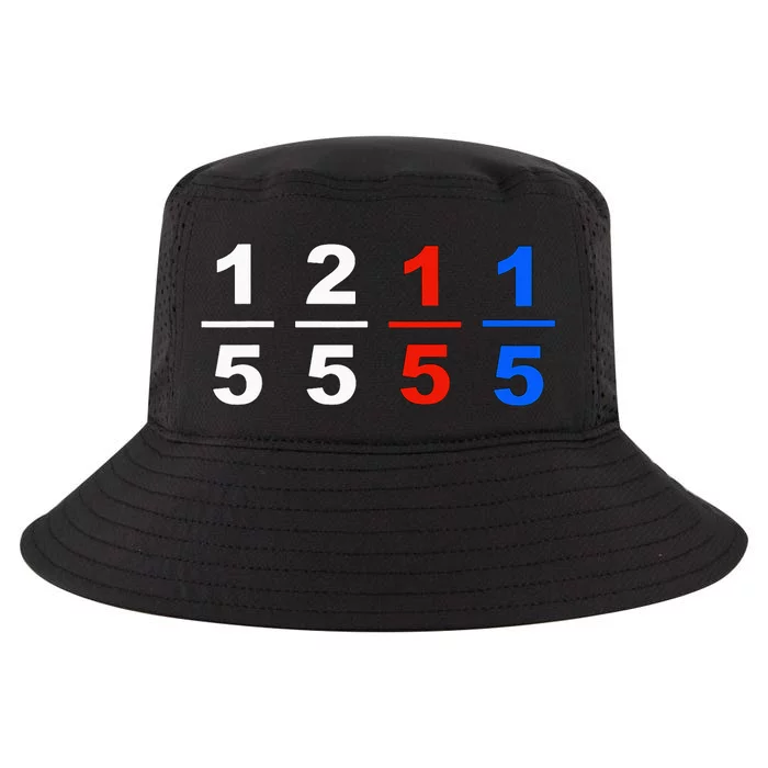 One Fifth Two Fifth Red Fifth Blue Fifth Funny Math Humor Cool Comfort Performance Bucket Hat