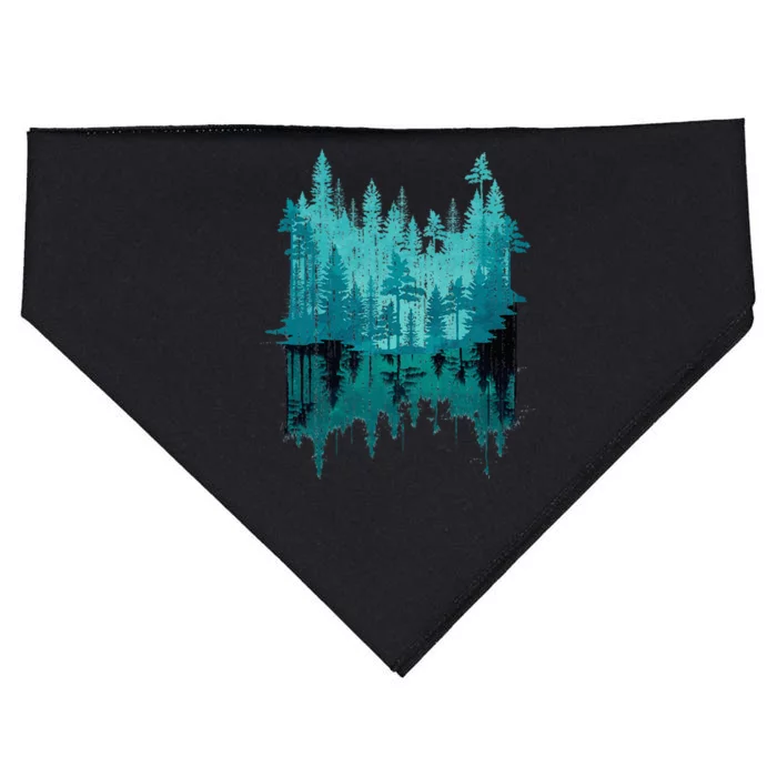 Outdoor Forest Trees Reflection Wildlife Nature USA-Made Doggie Bandana