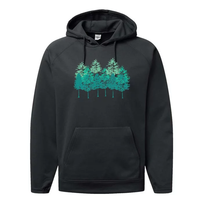 Outdoors Forest Trees Wildlife Nature Forest Performance Fleece Hoodie