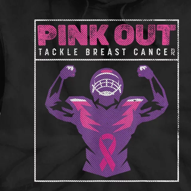 Out Football Team Tackle Breast Cancer Awareness Month Tie Dye Hoodie